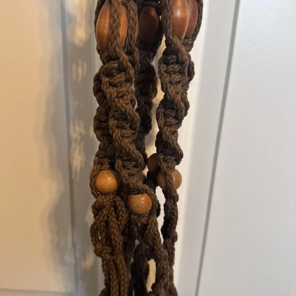 6' VTG Plant Hanger Macrame Retro Brown MCM